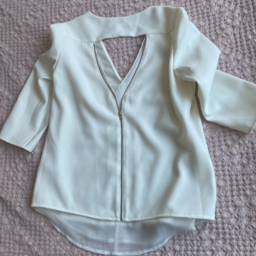 Cooper & Ella Cutout Blouse Ivory